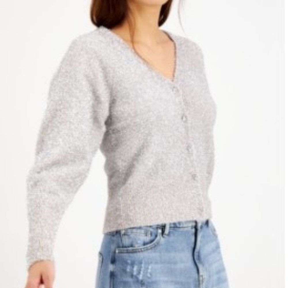 INC International Concepts Women's Shine Cardigan Silver, Sz XL,